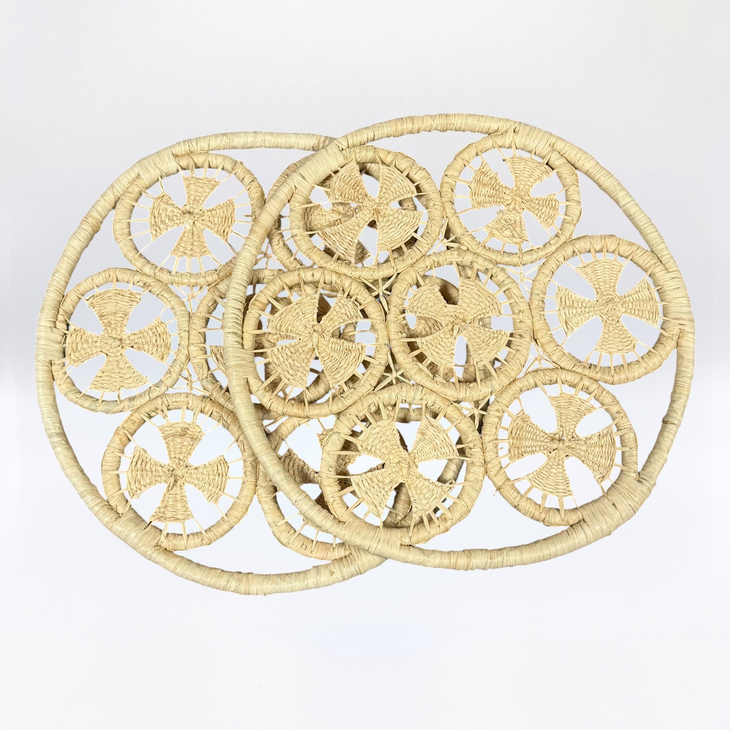 Sous-plat Rafia Naturel Macramé