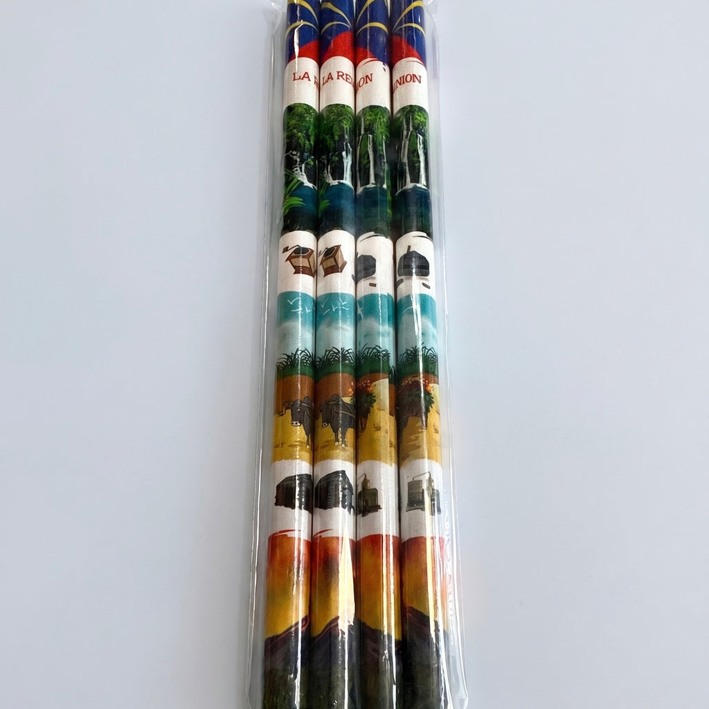 Lot de 4 Crayon Réunion