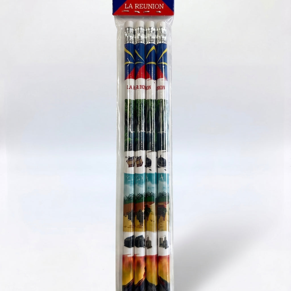 Lot de 4 Crayon Réunion