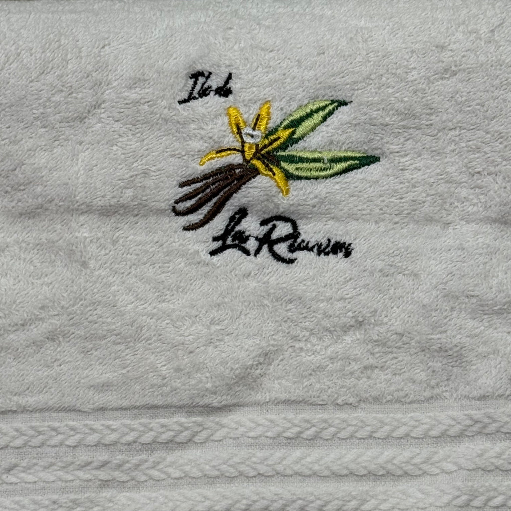 Serviette Brodé Fleur De Vanille